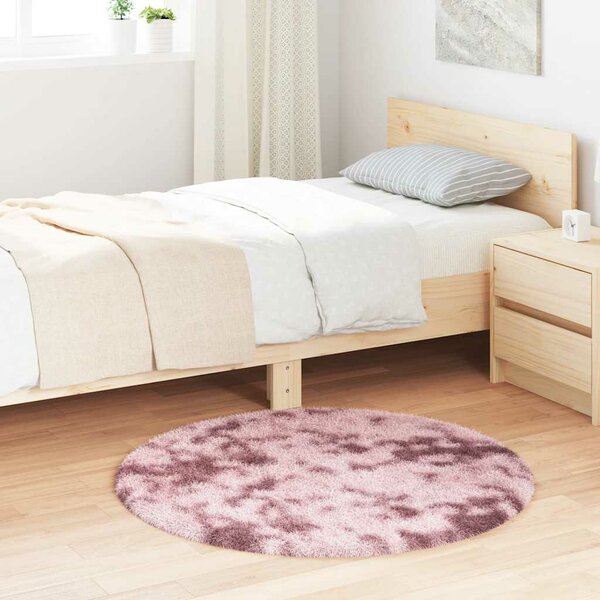 Hoogpolig Vloerkleed Navarra Polyester Stoffig Roze Dusty Pink 100 x 100 cm Rond