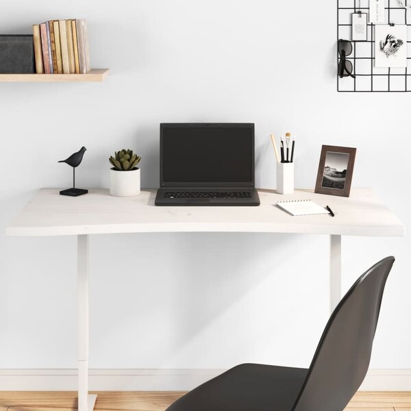 Bureaublad 100X60X2,5 Cm Massief Grenenhout 100 x 60 x 2.5 cm Wit