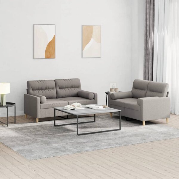 2-Delige Loungeset Stof Taupe met kussens