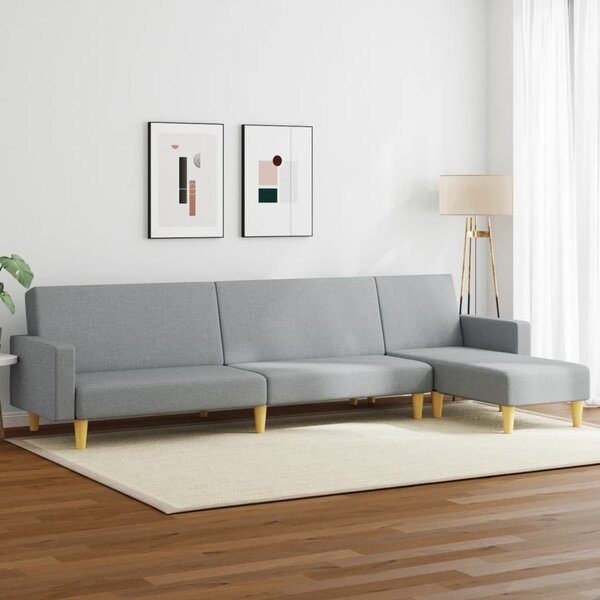 2-Delige Loungeset Stof Lichtgrijs