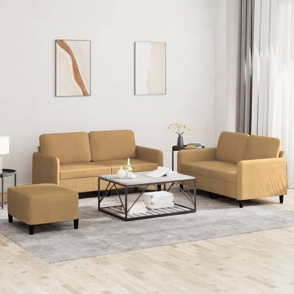 3-Delige Loungeset Fluweel Bruin