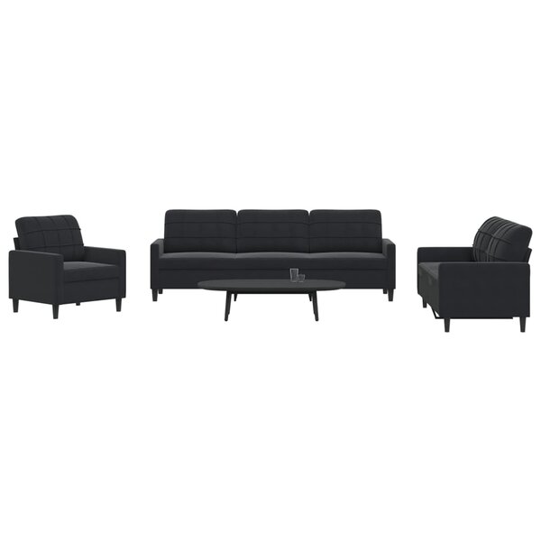 4-Delige Loungeset Met Kussens Fluweel Zwart