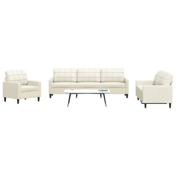 4-Delige Loungeset Met Kussens Fluweel Kleurig Cr&egrave;me
