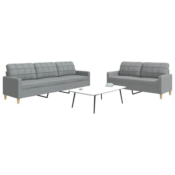 2-Delige Loungeset Stof Lichtgrijs