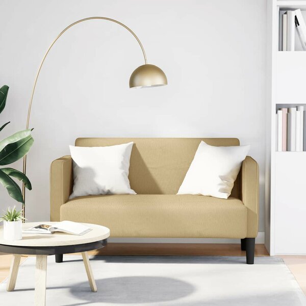 Loveseat Bank 109 Cm Corduroy Stof Lichtgroen Grijs Lichtgroengrijs