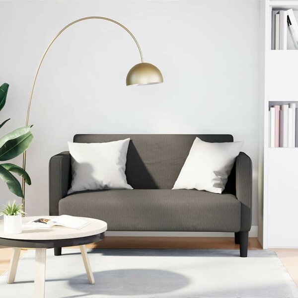 Loveseat Bank 109 Cm Corduroy Stof Lichtgrijs