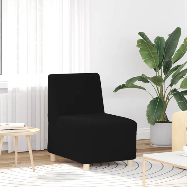 Fauteuil 55 Cm Gekrulde Wolachtige Stof Zwart
