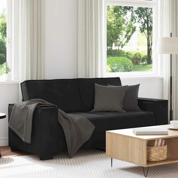 Tweezitsbank Fluweel 140 cm Zwart