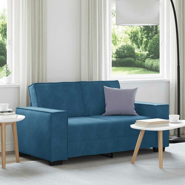 Tweezitsbank Fluweel 120 cm Blauw