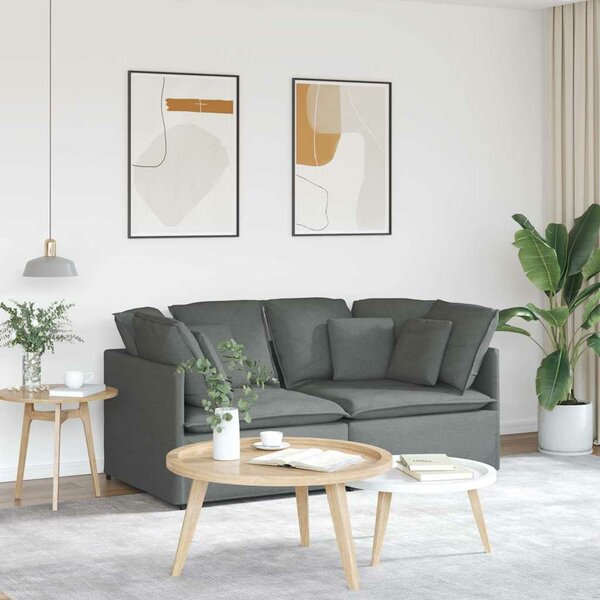 Modulaire Bank Met Kussens Stof Donkergrijs