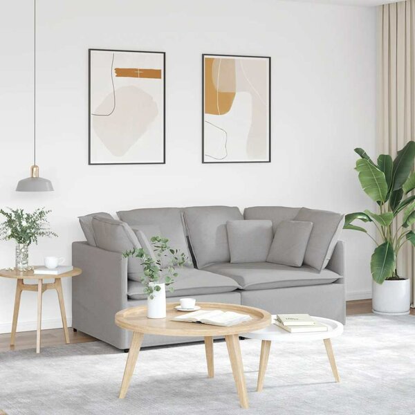Modulaire Bank Met Kussens Stof Wolk Grijs Wolkengrijs