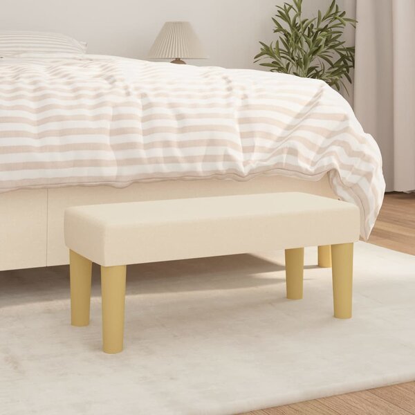Bankje Stof Kleurig 70 x 30 x 30 cm Cr&egrave;me