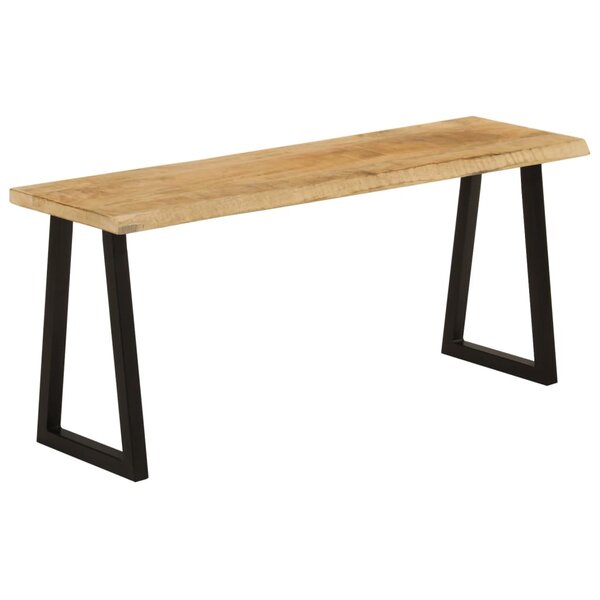 Bankje Met Natuurlijke Rand 105 Cm Zwart massief mangohout