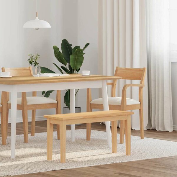 Bank 90 Cm Massief Hout Rubber Naturel