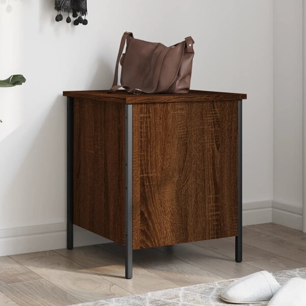 Opbergbankje 40X42,5X50 Cm Bewerkt Hout 40 x 42.5 x 50 cm bruin eikenkleur