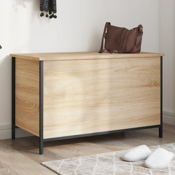 Opbergbankje 80x42,5x50 cm bewerkt hout sonoma eikenkleurig