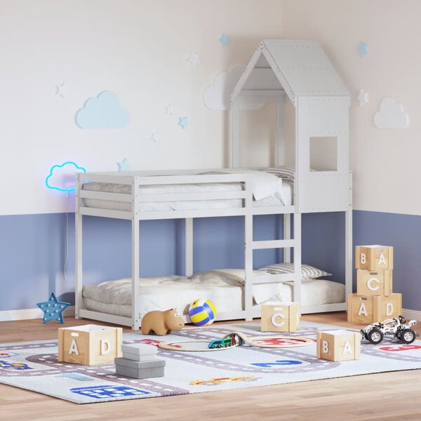 Kinderbedhuisje Massief Grenenhout 55 x 84 x 132 cm Wit