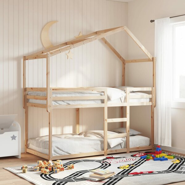 Kinderbedhuisje 213X95,5X144,5 Cm Massief Grenenhout 213 x 95.5 x 144.5 cm Naturel