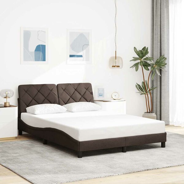 Bedframe Zonder Matras Stof 120 x 200 cm Donkerbruin