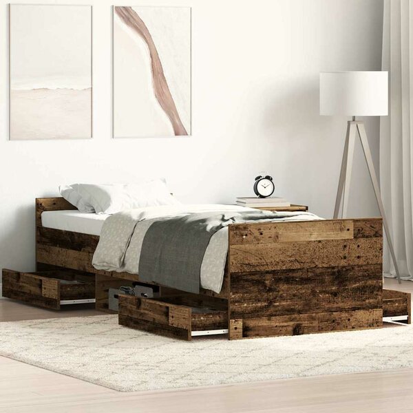 Bedframe Zonder Matras Bewerkt Hout 100 x 200 cm Oud hout