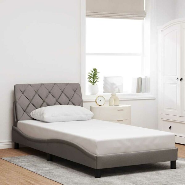 Bedframe Zonder Matras Stof 100 x 200 cm Taupe