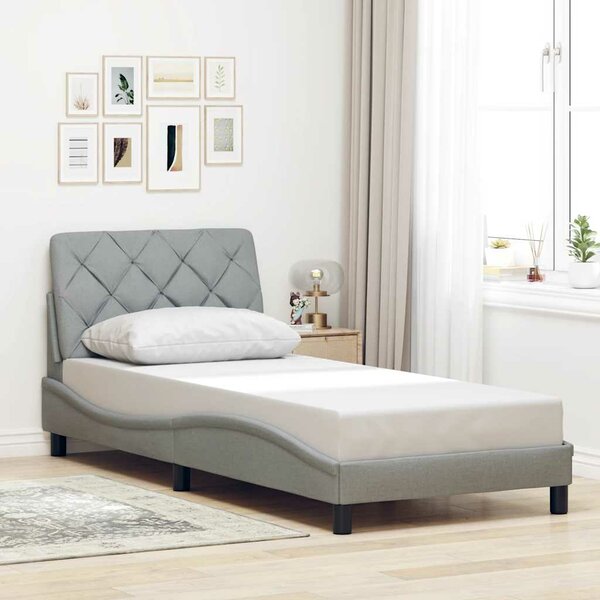 Bedframe Zonder Matras Stof 80 x 200 cm Lichtgrijs