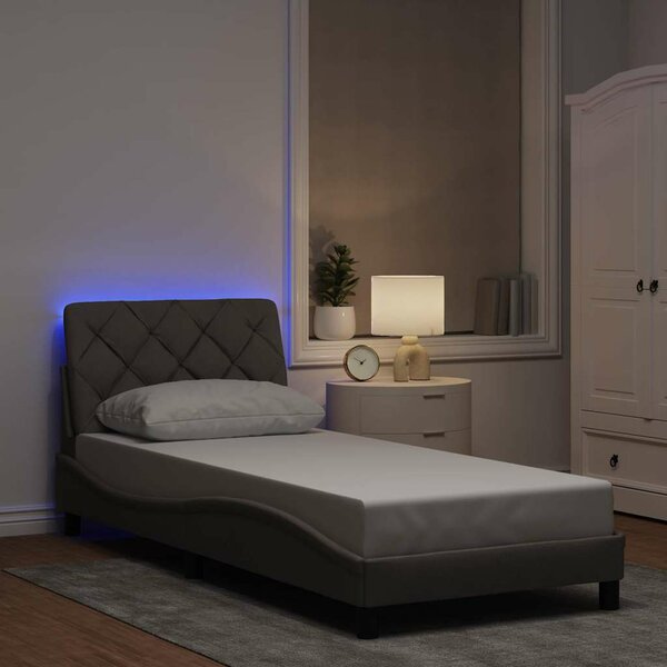 Bedframe Met Led Zonder Matras Stof 90 x 190 cm Taupe