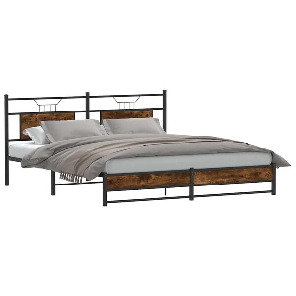 Bedframe zonder matras hout gerookt eikenkleurig 160x200 cm