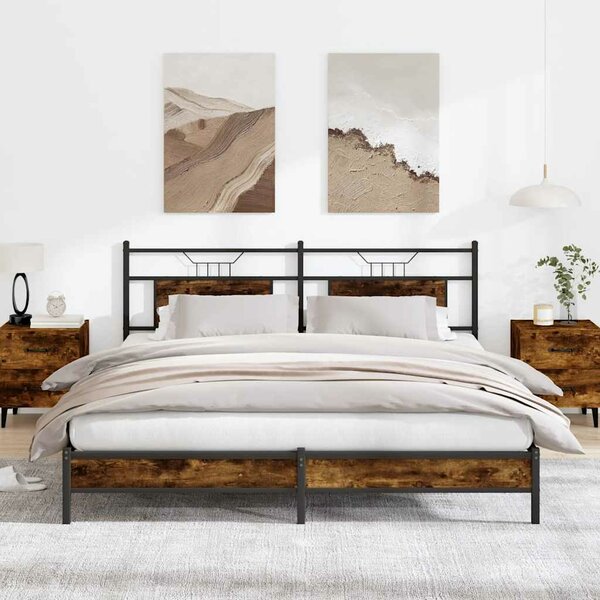 Bedframe Zonder Matras Hout Kleurig 160 x 200 cm Gerookt eiken