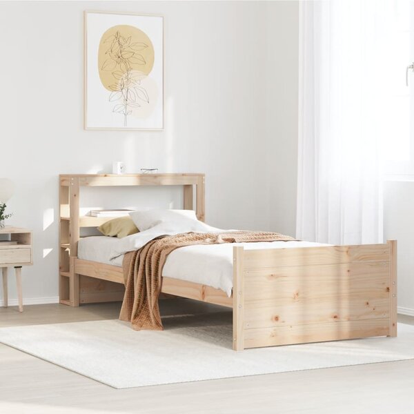 Bedframe Met Hoofdbord Massief Grenenhout 75X190 Cm