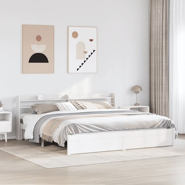 Bedframe Met Hoofdeinde Zonder Matras 180 x 200 cm Wit