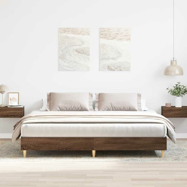 Bedframe Zonder Matras Bewerkt Hout 180 x 200 cm bruin eikenkleur