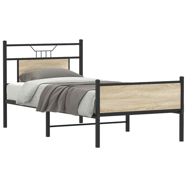 Bedframe Zonder Matras Hout Kleurig 80 x 200 cm Sonoma eiken