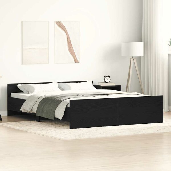 Bedframe zonder matras 150x200 cm bewerkt hout zwart eikenkleur