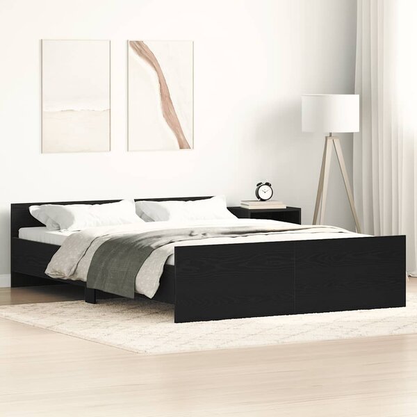Bedframe Zonder Matras Bewerkt Hout Kleur Zwart Eiken 120 x 200 cm