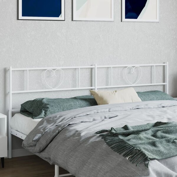 Hoofdbord 193 cm metaal wit