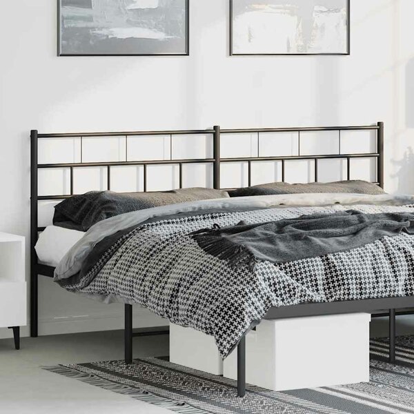 Hoofdbord Metaal 180 cm Zwart