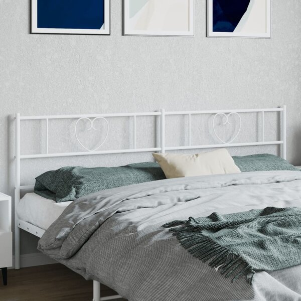 Hoofdbord Metaal 200 cm Wit