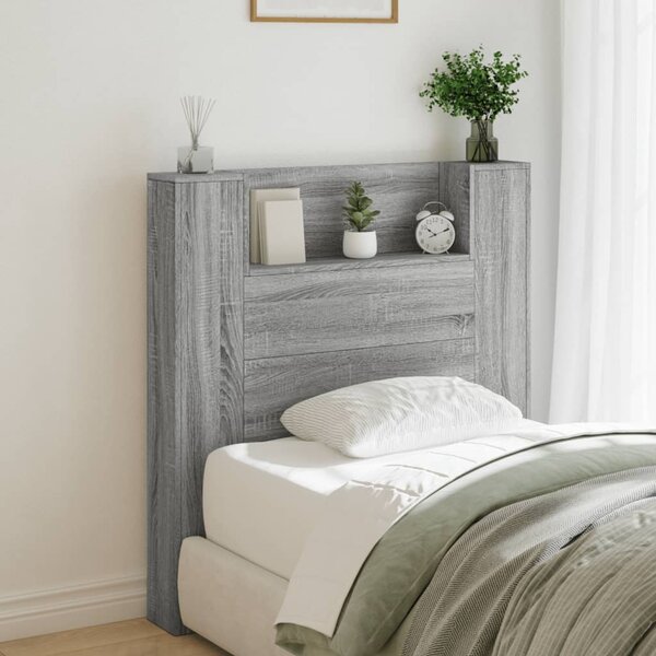 Hoofdbordkast Met Led 100X16,5X103,5 Cm 100 x 16.5 x 103.5 cm Grijs sonoma