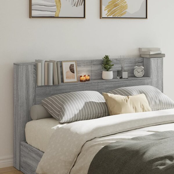 Hoofdbordkast Met Led 180X16,5X103,5 Cm 180 x 16.5 x 103.5 cm Grijs sonoma