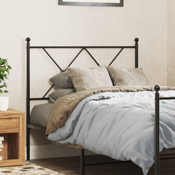 Hoofdbord Metaal 90 cm Zwart