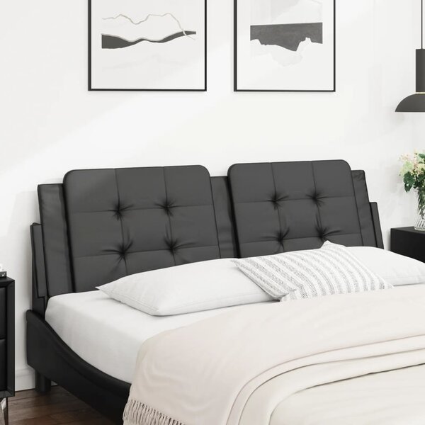 Hoofdbordkussen Kunstleer 160 cm Zwart