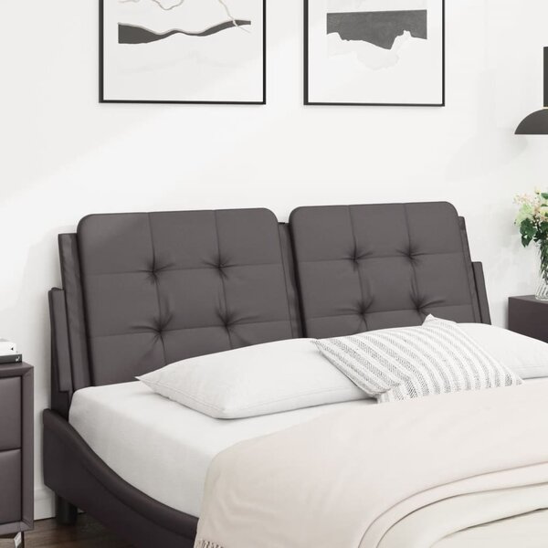 Hoofdbordkussen Kunstleer Grijs 120 cm Groen