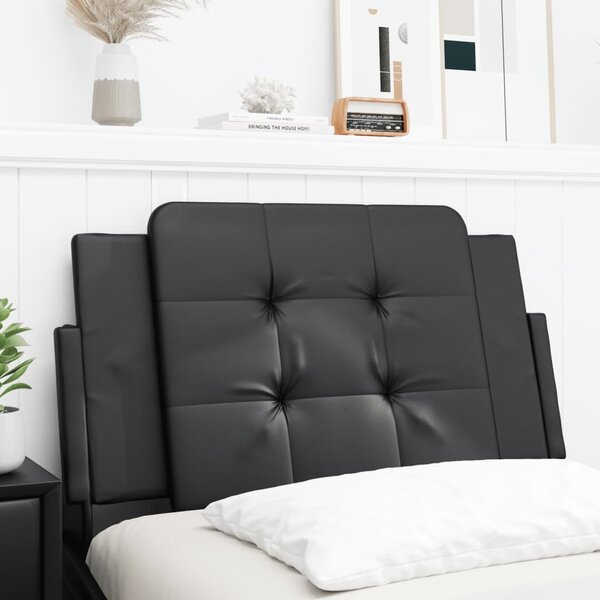 Hoofdbordkussen Kunstleer 90 cm Zwart
