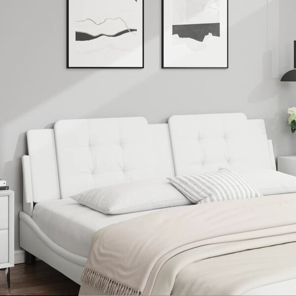 Hoofdbordkussen Kunstleer 180 cm Wit