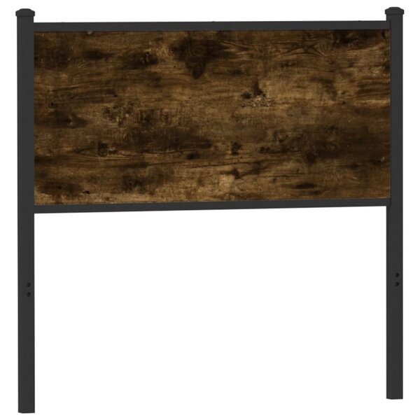 Hoofdbord Bewerkt Hout En Staal Kleurig 75 cm Gerookt eiken