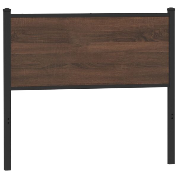 Hoofdbord Bewerkt Hout En Staal Ig 100 cm bruin eikenkleur