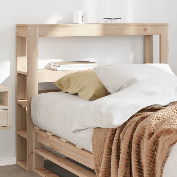 Hoofdbord Met Schappen 90 Cm Massief Grenenhout 96 x 19 x 82 cm Naturel