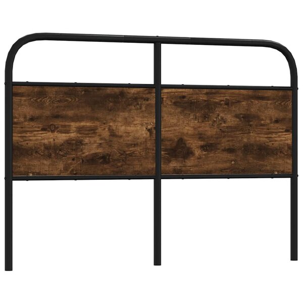 Hoofdbord Staal En Bewerkt Hout Kleurig 120 cm Gerookt eiken