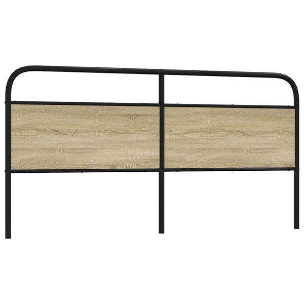 Hoofdbord Staal En Bewerkt Hout Kleurig 180 cm Sonoma eiken